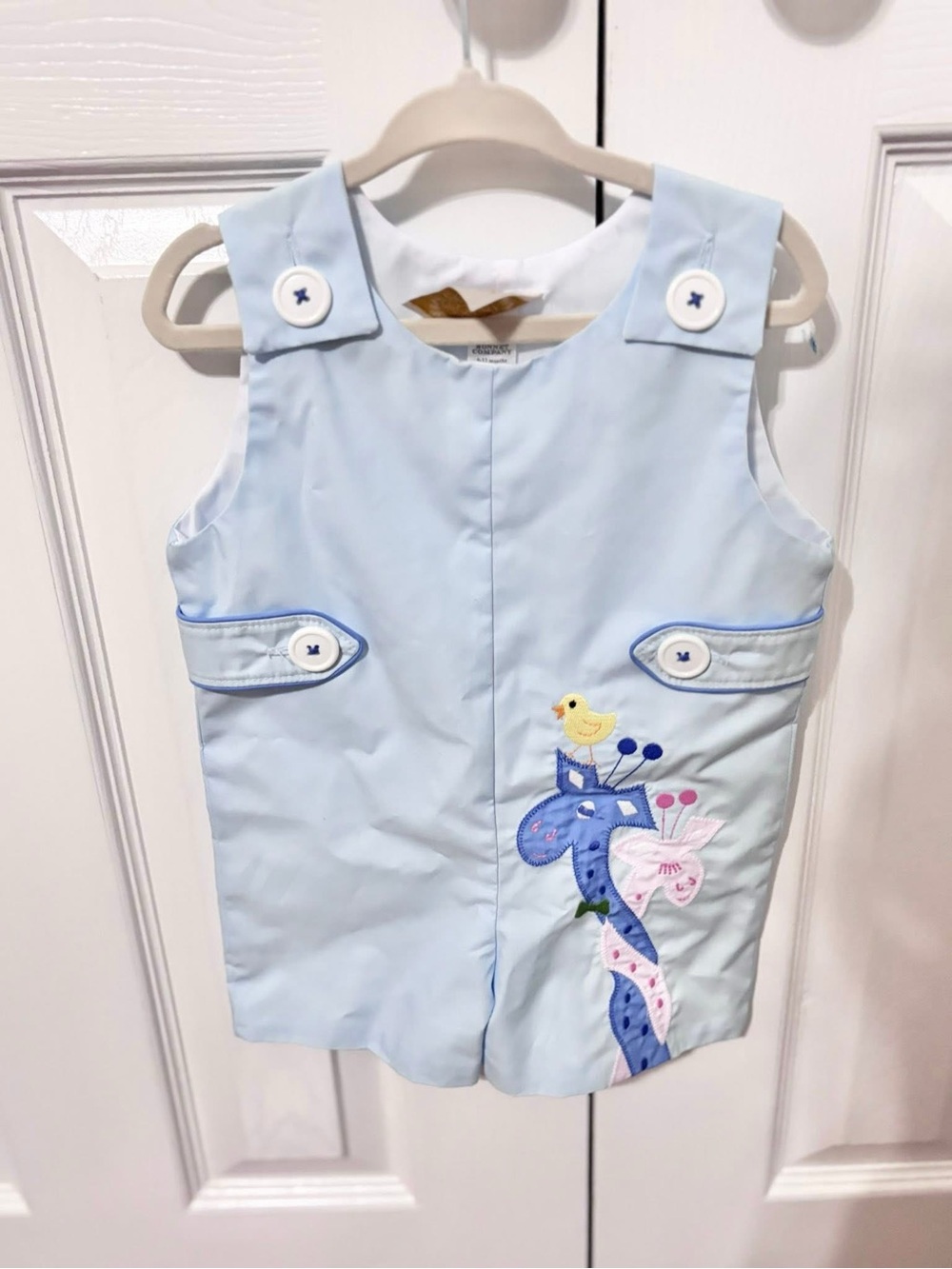 TBBC Classic Light Blue Embroidered Kids Romper